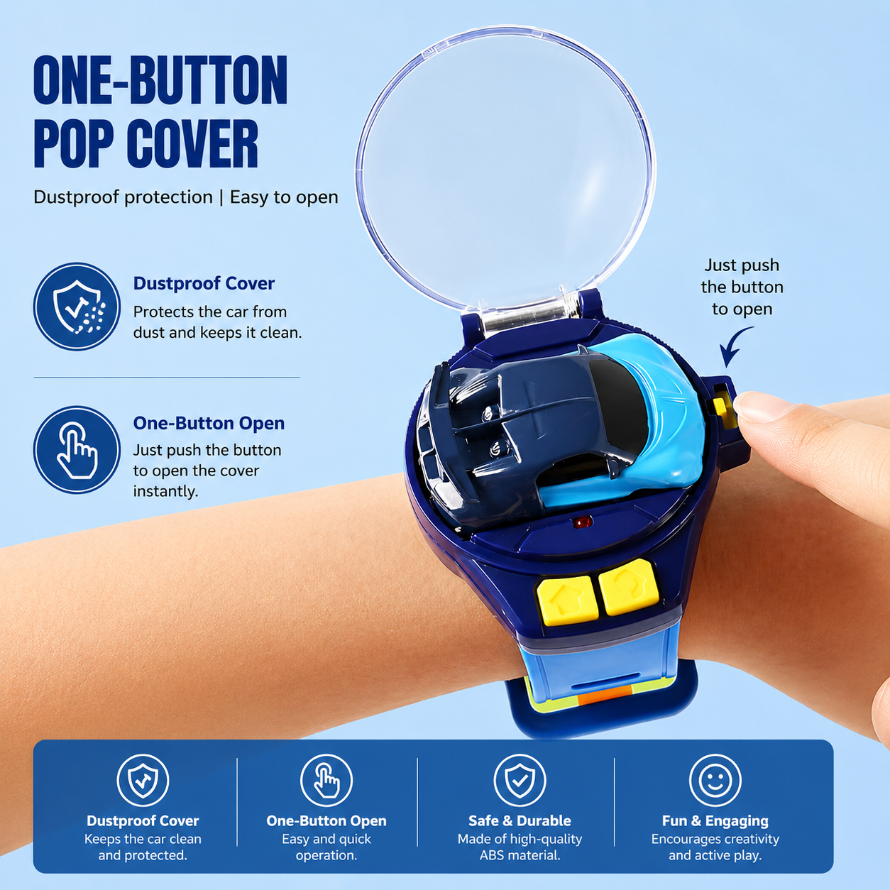 Kids' Favorite RC Watch Car – Rechargeable Mini Racing Toy with Wrist Remote