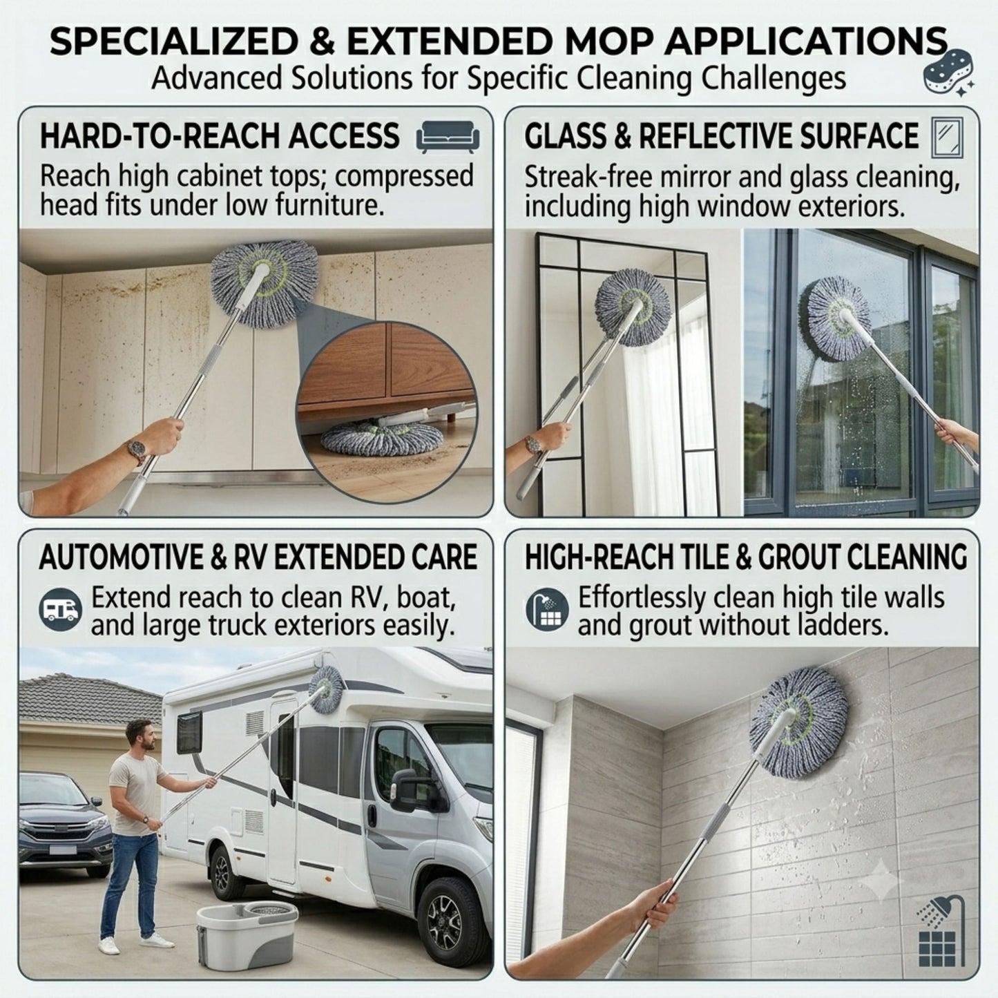 Premium Stainless Steel Twist Mop – Wet & Dry Floor Cleaning