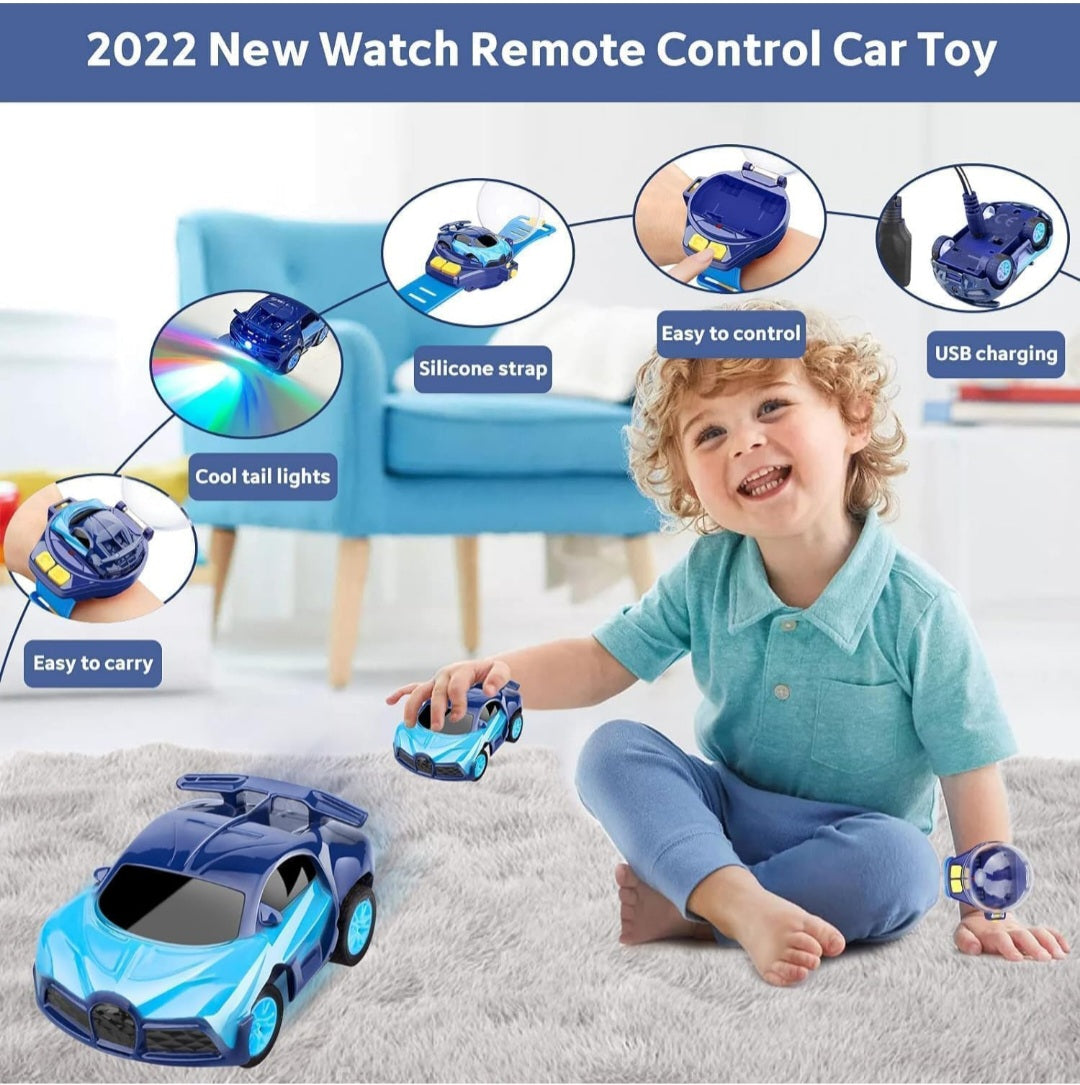 Kids' Favorite RC Watch Car – Rechargeable Mini Racing Toy with Wrist Remote